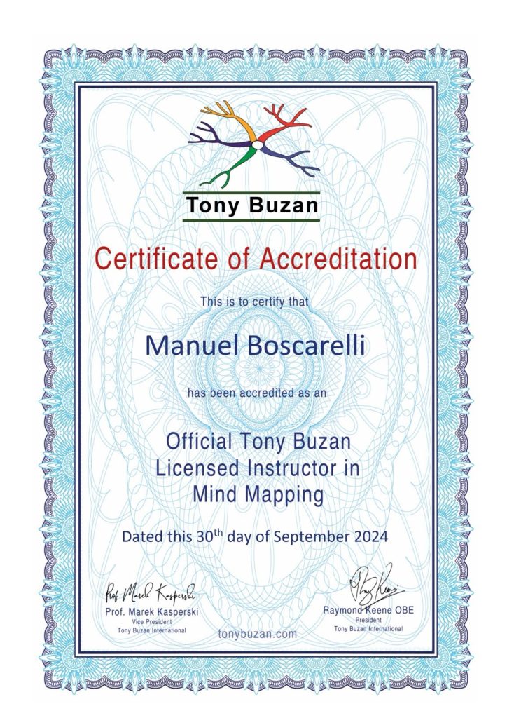 Certificazione mappe mentali Manuel Boscarelli